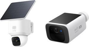 eufy Security SoloCam S220 and E30, Solar Security Camera, Wireless Outdoor Camera, Continuous Power, 2K Resolution, Wireless, 2.4 GHz Wi-Fi, No Monthly Fee