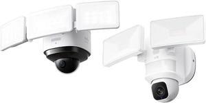 eufy Security Floodlight Cam S330, 360-Degree Pan & Tilt Coverage, 2K Full HD + Floodlight Camera E30, Security Camera Outdoor, 360° Pan and Tilt, 2K Video