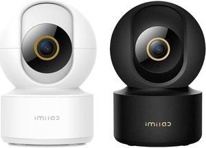 2 Pack C22 3K Indoor Cameras - 360 Home Camera with Color Night Vision for Baby/Pet Monitor, 2.4G WiFi 6 Pet Camera with App, AI Detection, Local/Cloud Storage (Black & White)