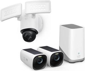 eufy Security eufyCam S330 (eufyCam 3) 2-Cam Kit, Security Camera Outdoor Wireless Floodlight Camera E340 Wired, 360° Pan and Tilt