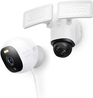 eufy Security Outdoor Cam E220, All-in-One Outdoor Security Camera with 2K Resolution Floodlight Camera E340 Wired, 360° Pan and Tilt