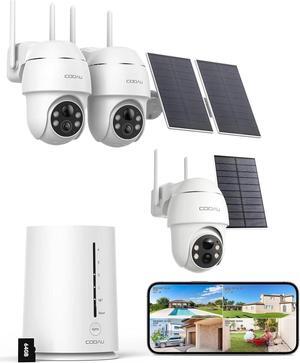 COOAU 2 Cam-Kit + 1 Cam-Kit Security Camera Wireless Outdoor System