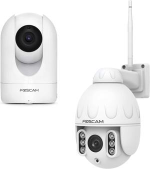 FOSCAM Home Security Camera R4S 4MP(2K) WiFi Camera & SD4 2k 4MP Outdoor Security Camera, 5G/2.4GHz WiFi PTZ with 4X Optical Zoom
