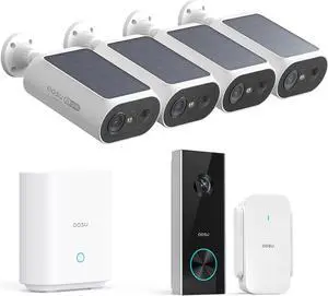 AOSU Solar Security Cameras Wireless Outdoor & Doorbell Camera Wireless, 2K Resolution