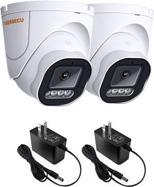 TIGERSECU 5MP Wide Angle Dome Security Camera Bundle 2-Pack