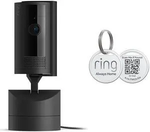 Ring Pan-Tilt Indoor Cam, Black with Ring Pet Tag