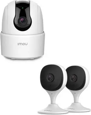Imou 2K WiFi Security Camera Indoor +1080P Home Security Camera 2 Pack Pet Dog Baby, Baby Monitor with Night Vision, 2-Way Audio, Human Detection, Sound Detection