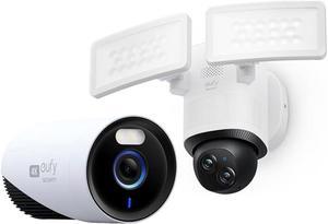 eufy Security eufyCam E330 (Professional), Outdoor Security Camera Floodlight Camera E340 Wired, 360° Pan and Tilt