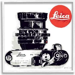 Stupell Industries Vintage Camera Ad White Framed Giclee Art Design by Peter Horjus