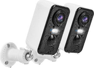 Wireless Cameras for Home Security Outdoor, 2K Color Night Vision Battery Powered WiFi Security Camera Spotlight/Siren Motion Detection 2-Way Talk Waterproof Cloud Storage Outdoor Camera Wireless 2PCS