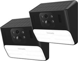 Outdoor Camera Wireless-2.4G 2K Solar Wall Light Cameras for Home Security with AI Motion Detection, Waterproof,Motion Activated Light, Siren Alarm Cloud/SD Storage, S2 (2.4G S2-Black-2Pack)