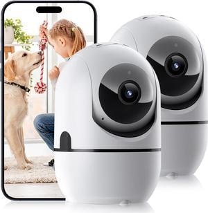 Security Cameras Wireless Indoor, 5G&2.4G WiFi Indoor Security Camera for Home Security, Pan/Tilt Baby Monitor/Dog/Pet Camera with Phone App, Motion Sensor & Night Vision, TF/Cloud Storage (2Pack)