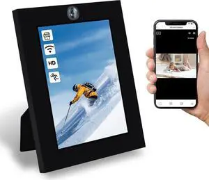 Security Camera Detector Camera Photo Frame, WiFi Indoor Camera 1080P HD Real-Time Picture Frame Camera, Nanny Cam Indoor Camera Home Outdoor for Office Mini Secret Cameras