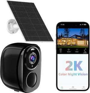Security Cameras Wireless Outdoor, Battery Powered Security Cameras with IP65 Waterproof, Two-Way Audio, Color Night Vision, No Subscription WiFi Security Camera Suitable for Alexa