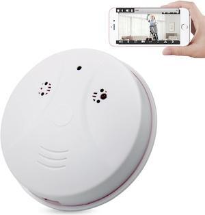 Mini Detector Camera, HD 1080P Wireless Security Nanny Cam Smoke Detector Camera with Motion Detection/Night Vision/Remote View for Home and Office Surveillance, No Audio