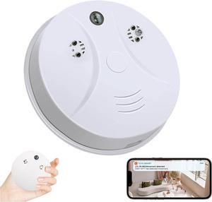 Security Camera Detector Indoor Camera Smoke Detector, Hidden Camera Detectors 1080P with WiFi Real-Time Night Vision Motion Detection Nanny Camera for Home Office Safety