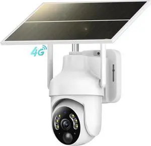 4G LTE Cellular Security Camera Supports Unlimited Data Plan, 2K Color Night Vision, 360° Live View, Motion Alerts, Remote Access, Solar Po