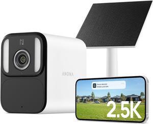 Anona Lucio 2.5K Security Camera Outdoor Battery Wireless with Solar Powered, Color Night Vision & 138° FOV, Multi-Object Detection, No Hub Needed, Two-Way Audio, IP67