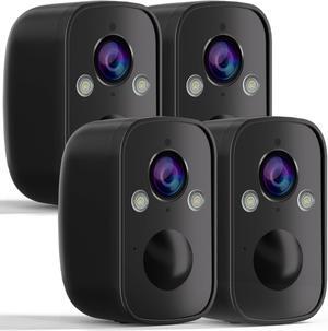 4Pack Wireless Battery-Powered Security Camera Outdoor, 2K HD Resolution, Color Night Vision, 130° Viewing Angle, AI Motion Detection, 2-Way Talk, Cloud/SD Storage Support