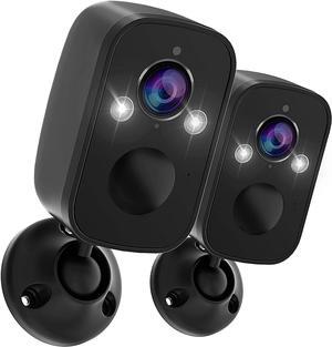 2Pack Wireless Security Camera Outdoor, 2K Color Night Vision 130° Viewing Angle AI Motion Detection 2-Way Talk Battery Powered Indoor Camera for Home Security, Cloud/SD Storage Support