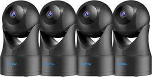 owltron Security Camera Indoor, 360 Pan/Tilt Home Camera with Motion Detection, Pet Camera with Phone App, 2K Baby Monitor with Night Vision WiFi Camera-Two Way Audio, Work with Alexa, 4 Pack