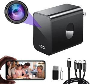 4K Spy Camera Charger Supports 2.4G/5G WiFi, Spy Camera Hidden Camera, Wireless Mini Spy Camera, Small Secret Camera, Nanny Cam Hidden Camera with Human Detection, 160° Wide View-Angle, Auto Night