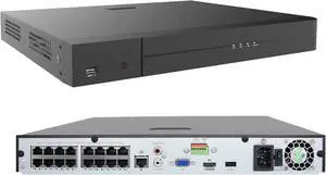 16 Channel 4K PoE Network Video Recorder NVR, 16 Port H.265 NVR Support 4K/2K/8MP/5MP/3MP/1080P PoE Camera, Remote Access, Motion Alarm, 24/7 Recording, Smart Playback, No Hard Disk Drive