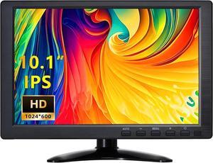 CCTV Monitor, 10.1 Inch Small Monitor 1024 * 600 IPS Portable Monitor with Stand Built-in Speakers Housing Screen Remote Control DMI/VGA/BNC/USB Input for Security Camera Xbox PC