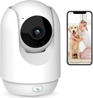2K Indoor Camera with AI Motion Detection, Two-Way Audio, Black & White Night Vision, 360° Pan/Tilt, Pet Camera Indoor with Phone App, Home Cameras Indoor