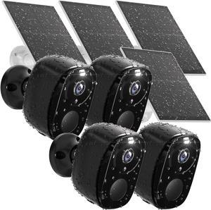 2K Security Camera Wireless Outdoor for Home Security - Solar Camera 4Pack with Color Night Vision, PIR Human Detection, 2-Way Audio Siren, IP65 Waterproof, Cloud/SD Card Storage