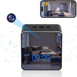 Hidden Camera Bluetooth Speaker, 4K HD WiFi Hidden Camera Clock with Video Night Vision Motion Detection, Clock Camera Spy Cam, Hidden Cameras for Home Security Indoor