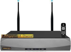 OOSSXX 10-Channel 5.0 Megapixel Wireless NVR Network Video Recorder,Supports up to 10 x 5MP Wireless IP Cameras,Only Work with OOSSXX Cameras,Max 6TB Hard Drive (HDD Not Included)