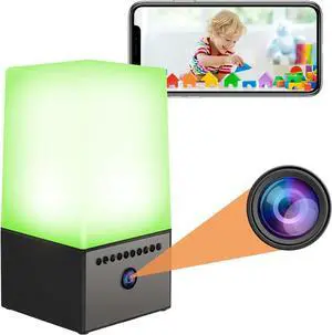 Indoor Camera Home Security Camera with Night Light, Night Vision Motion Detection, 24/7 Recording, SD/Cloud Storage-WiFi Camera Baby Monitor Nanny Cam Pet Camera (Black)