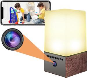 Indoor Camera Home Security Camera with Night Light, Night Vision Motion Detection, 24/7 Recording, SD/Cloud Storage-WiFi Camera Baby Monitor Nanny Cam Pet Camera (Brown)