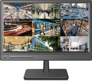17inch Security Monitor,Wall-Mounted Monitor Supports USB/Full Format Video Playback,CCTV Monitor with AV/HDMI Input/VGA/Headphone Output,Built-in Speaker, Remote Control