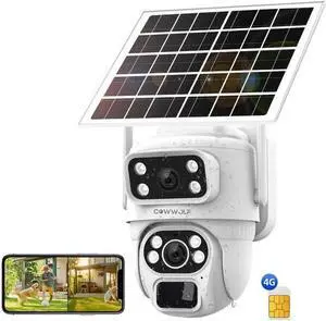 4G LTE Cellular Solar Security Camera Wireless Outdoor, 360° Dual Lens,3MP Cellular Security Camera 2K No WiFi Security Camera, PIR Motion Detection, Color Night Vision, 2-Way Talk, SIM Card Included