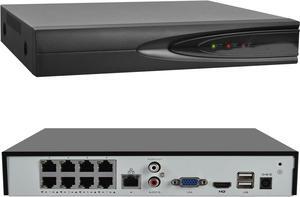 VIKYLIN 8CH 4K PoE Network Video Recorder NVR, Support 12MP/8MP/6MP/5MP/ 4MP/3MP/1080P PoE Camera, Remote Access, Motion Alarm, 24/7 Recording, Smart Playback,1 SATA Ports Up to 14TB HDD(Not Included)