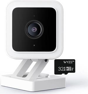 Cam V3 Smart Home Security Camera, Indoor/Outdoor Use, 1080p Plug-in, Color Night Vision, Motion Detection, Two Way Audio, Compatible with Alexa, Google Assistant, 32GB Micro SD Card