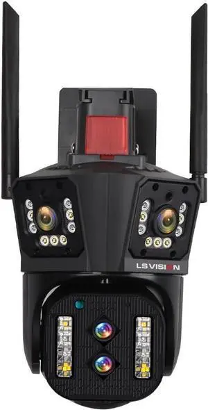 4MP HD 10x Zoom PTZ Camera, Ultra Wide-Angle + 10x Zoom PTZ, Dual Light Source Design, 2.4G WiFi + RJ45 Network Port for Internet Access