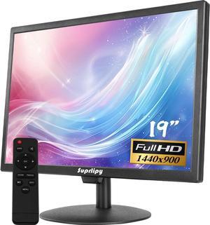 19 inch FHD Small IPS Monitor LCD Display Screen 1440x900 60Hz 16:10 with HDMI BNC VGA AV USB Input Built-in Lounspeakers for CCTV Security Camera DVR PC RasPi
