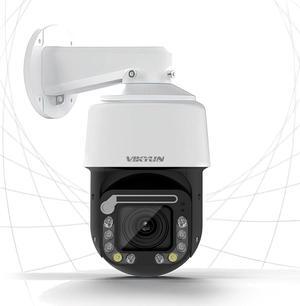 VIKYLIN 4K PTZ Outdoor Camera 8MP IP POE Auto Tracking Pan Tilt 18xOptical Zoom with Wiper,Spotlights Color Night Vision,AI Human/Vehicle Detection,2-Way Talk, SD (512GB)