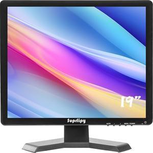 19 Inch TFT LCD Security CCTV Monitor 1280x1024 4:3 Resolution Color Display Screen Support HDMI/VGA/AV/BNC/USB Input with Remote Control Built-in Speakers for CCTV Surveillance Camera STB