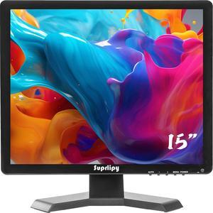 15 Inch TFT LCD Security CCTV Monitor 1024x768 4:3 Resolution Color Display Screen Support HDMI/VGA/AV/BNC/MIC USB Ports with Remote Control Built-in LounSpeakers for Home Security Monitor