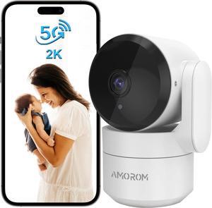 2K Indoor Security Camera,5/2.4G Wi-Fi Home Security Camera,360-Degree Pet Camera Indoor with Phone App,Night Vision Pan-Tilt Dog Camera,2-Way Audio,Motion Detection,Google Home/Alexa Supported