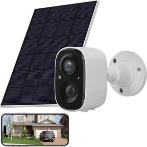 2K Solar Security Camera Outdoor Wireless 2K HD Outdoor Security Camera for Home Battery Powered 2.4g WiFi 2K HD Camera 2-Way Talk Color Night Vision IP65 Waterproof, SD Card/Cloud Storage