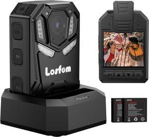 WD8 4K 256G Body Worn Camera, Body Camera with GPS,2PCSx3100mAh Batteries for 16hours Record,Stablization Supported/LED Light,Body Mounted Camera with Charging Dock for Outdoor,Cars, Travel
