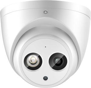 6MP PoE IP Camera, 2.8mm Wide Angle, 164ft IR Night Vision, IVS Detection, Outdoor Turret Camera with Mic, Metal IP67 Weatherproof, H.265, WDR, 3D DNR, DMSS/SmartPss Lite