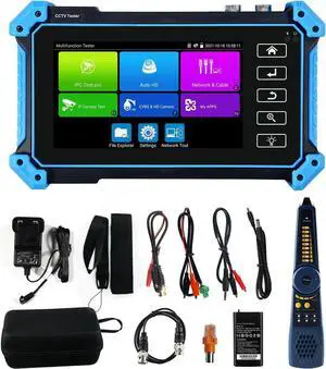 IP Camera Tester with PoE,  CCTV Camera Test CVI TVI AHD SDI Analog Camera Test 5.4inch Touchscreen Cable Tracer RJ45 Cable TDR Test RS485 HDMI in VGA in (IPC-5200C Plus)