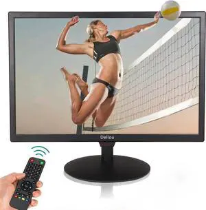 15.6 inch Monitoring LCD Display Security Camera Monitor Multifunction Interface HDMI, AV, BNC, VGA, USB, PC Input CCTV Computer Monitor Built-in Speaker 1366x768 Resolution, Black