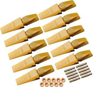 BDI Wear Parts Assembly Adapter 119-3204 Bolt On Shank /1U3202 Excavator Bucket Teeth/Pins 8E6208 Retainers 8E6209, Caterpillar Bucket Tooth J200 Series - 10Pk